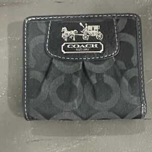 Coach Black and Gray Signature Wallet